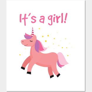 Cute Unicorn - It's A Girl Posters and Art